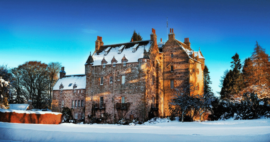 Clan-Frazer-Castle-in-the-Snow