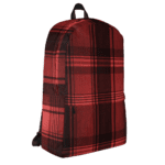 A Backpack in Celtic Red Highland Plaid, can hold up to a 15" Laptop, or Tablet, many pockets for more, Padded Shoulder Strapssturdy, Water Resistant.