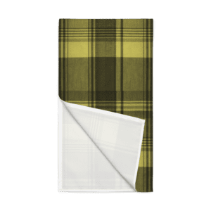Yellow and black plaid fabric mockup.