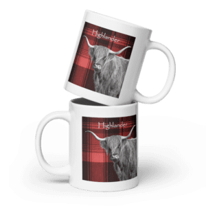 Two mugs with highland cow image.