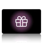 White gift box on black gift card.