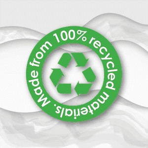 100% recycled materials logo