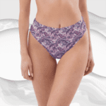 Pink paisley patterned bikini bottoms.