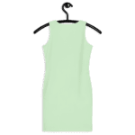 Mint sleeveless dress on hanger.