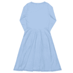 Light blue long-sleeved dress with a skirt.