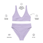 Lilac recycled bikini with removable padding.