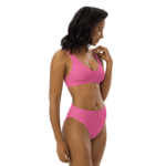 Woman in pink bra and underwear.