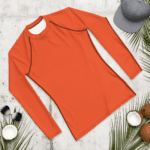 Orange long-sleeve shirt on white background.