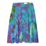 Blue and purple tie-dye skater skirt.