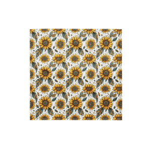 White background with yellow sunflowers.