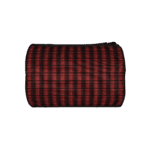 Red and black plaid fabric roll.