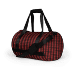 Red and black plaid duffel bag.