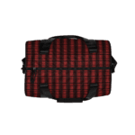 Red and black plaid duffel bag.