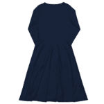 Navy blue long-sleeve skater dress