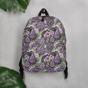 Floral paisley pattern backpack.