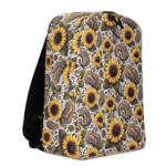 Sunflower and paisley patterned backpack.