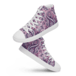 Pink and purple paisley high top sneakers.