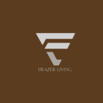 Frazer Living logo with a white F design.