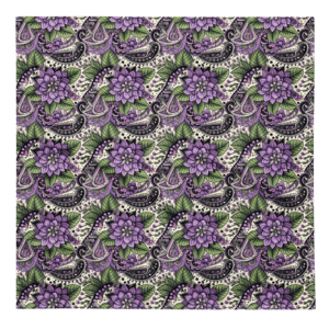 Purple floral paisley pattern background.