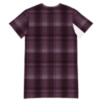 A purple plaid shirt with a white pocket.