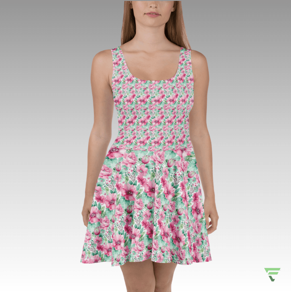 green shift dress for wedding Vintage 90s grunge green floral skater dress sleeveless mini dress