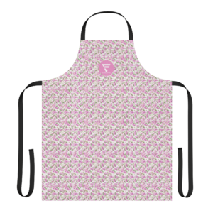 Cottage Chic | Tie Strap Apron | Blush Pink Petals on White | One Size | Ties in 3 Colors | Premium Luxe