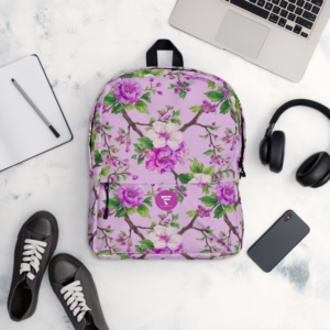 Secret Garden | Backpack | Fuchsia Pink and Blush Florals on Lilac | Premium Luxe