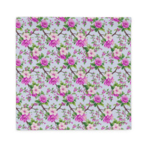 Secret Garden | Pillow Case Zip Cover | Pastel Pink Apple Blossoms and Fuchsia Pink Peonies on Lavender | Premium Lux | 18x18", 22x22", 12x20"
