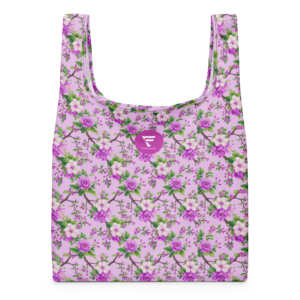 Secret Garden | Shopping Bag | Fuchsia Peoney Pink Florals on Lilac Fog | Premium Luxe