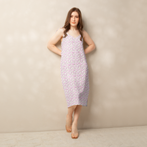Cottage Chic | Tie-strap Midi, Slip Dress | Blush Pink Petals on White | Size XS-2XL | Premium Luxe