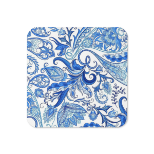 Maisie Indigo Paisley | Cork-back Coaster | Cobalt Blue | Premium Luxe