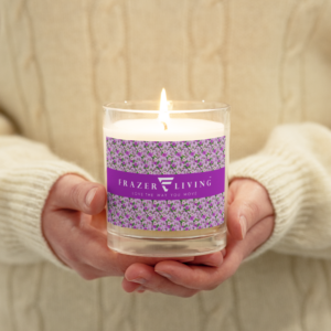 Secret Garden | Hand Poured Soy Wax Candle in a Glass Carafe | Fuchsia Pink and Blush Florals on Lilac | Premium Luxe