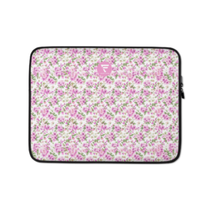 Cottage Chic | Laptop Sleeve | | Blush Pink Petals on White | Size 13" and 15" | Premium Luxe | 9-11 Days