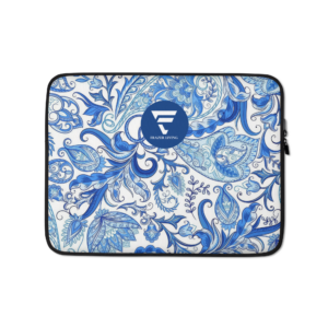 Maisie Indigo Paisley | Laptop Sleeve 13" and 15" | Laptops or Tablets | Blue Cobalt on White | Premium Luxe