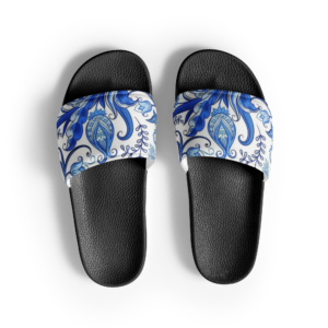 Maisie Indigo Paisley | Women's Slide Sandles | Cobalt Blue | Sizes 5-12 | Premium Luxe