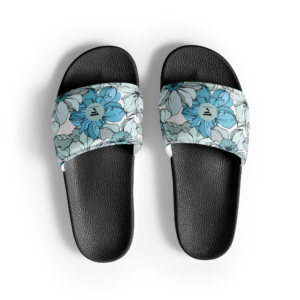 Coastal Bloom | Women's Slide Sandles | Blue Mint | Premium Luxe