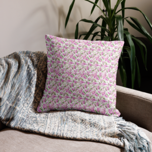 Cottage Chic | Premium Pillow with Insert | Blush Pink Petals | Linen Feel | 18x18, 20x12, 22x22 | Premium Luxe