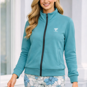 SheShi | Track Jacket | Turqouise Blue | Brushed Soft Fleece | Recycled Fabric | Premium Luxe