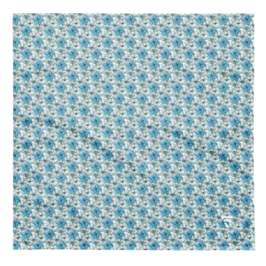 Coastal Bloom | Bandana scarf | Bahama blue, mint green, black on white, Sizes S-M-L, Premium Luxe