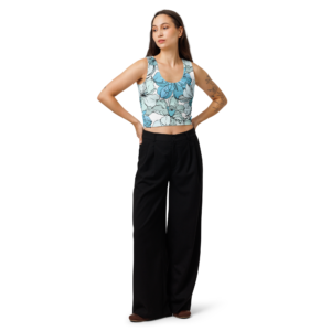 Coastal Bloom | Cotton Top |Bahama blue, mint green, black on white | Premium Luxe
