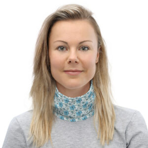 Coastal Bloom | Neck Gaiter | Bahama Blue , mint green, black on white | Premium Luxe