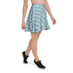 Coastal Bloom | Skater Skirt | Bahama blue, mint green, blackon white | Sizes 2XL - XL | Plus Sizes 2XL - 6XL | Premium Luxe