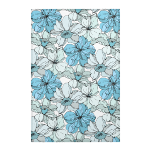 Coastal Bloom | Area rug | Bahama blue, mit green, black on white | 24"x36", 36"x60", 48"x72" | Premium Luxe
