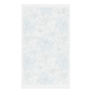 Coastal Bloom | Hand towel | Bahama Blue, Mint Green, Black on White | 16" x 28 | Premium Luxe