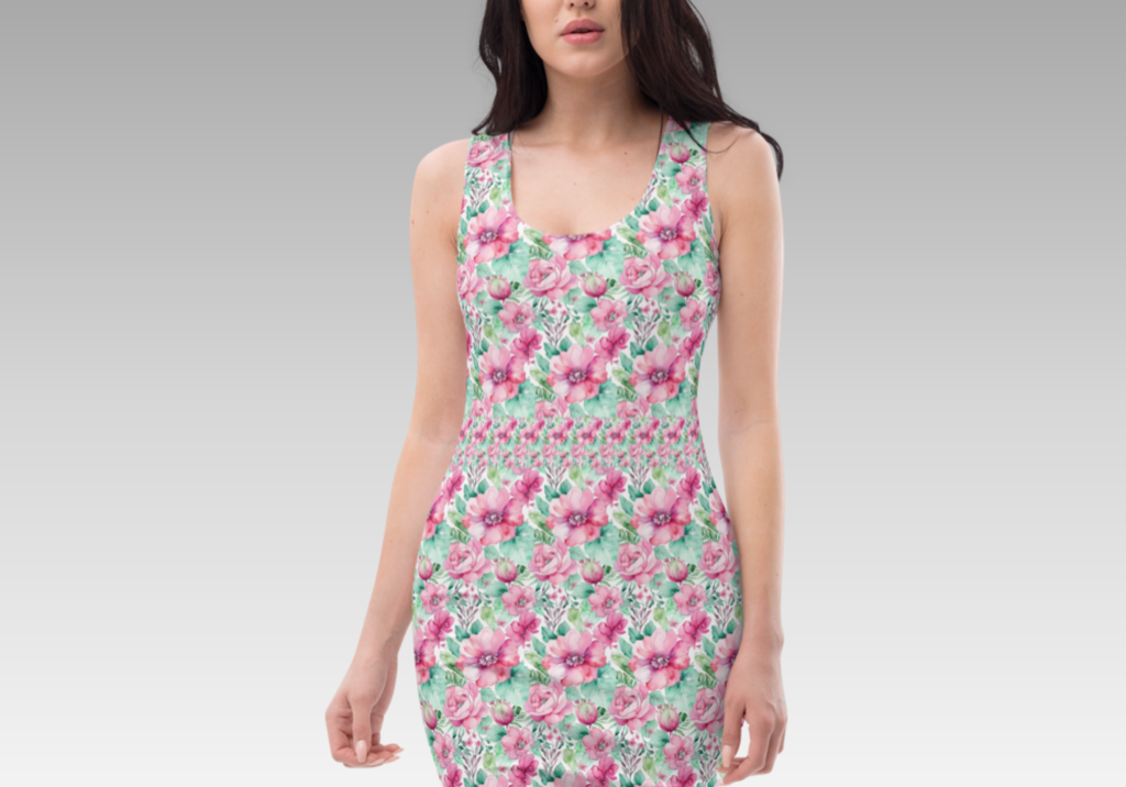 BODYCON -2-BOCHIC WAIST - FUSCHIA PINK , PASTEL PINK AND GREEN