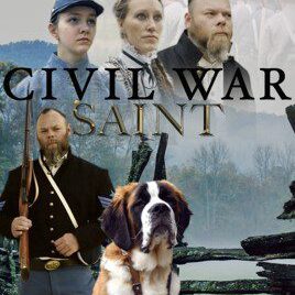 Civil War Saint with dog and soldiers.