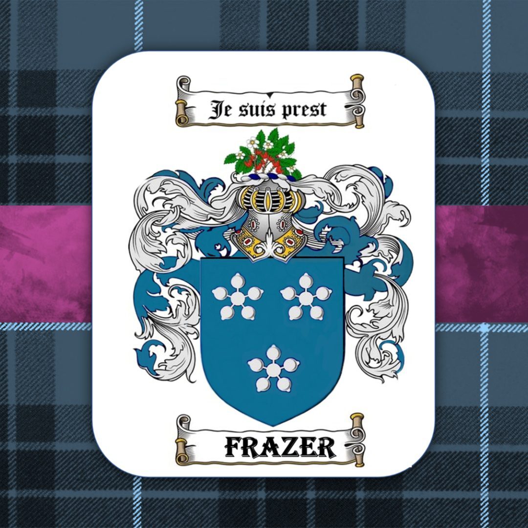 Frazer-Coat-of-Arms-Master-Teal-with-Strawberries-on-Blue-Tartan-square